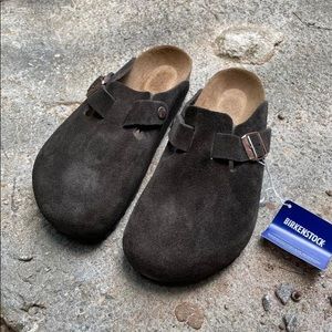 NEVER WORN Birkenstock Boston Brown Suede Sandal